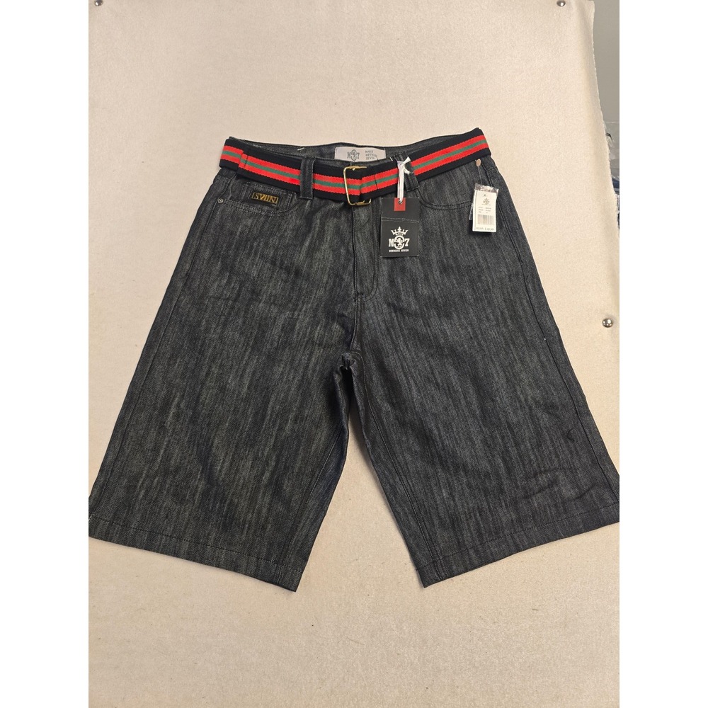 Most Official Seven MO7 Men Denim Shorts Size 36 Dark Wash Streetwear Y2K Belted